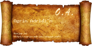 Ogrin Adrián névjegykártya